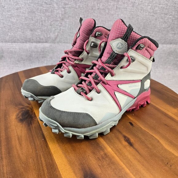 Merrell Womens Performance‎ Hiking Bootsgret red Size 7 Ash - Picture 8 of 15